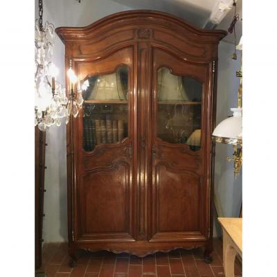  Armoire Vitrée En Noyer XVIIIe Style Louis XV