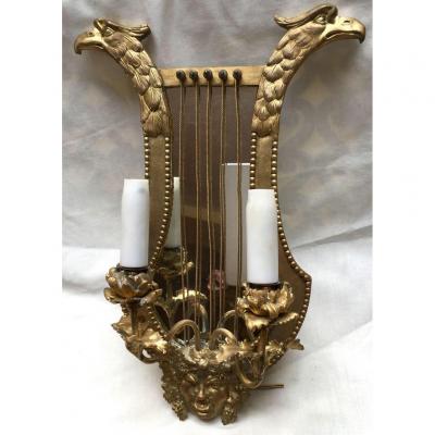 Lyre-shaped Mirror Wall Lamp