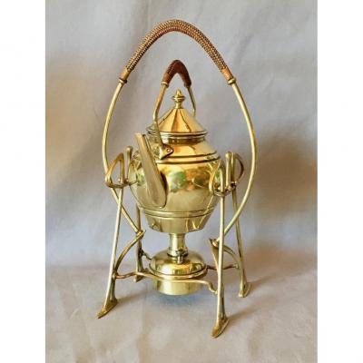 Bouilloire ou Samovar en Laiton Art Nouveau