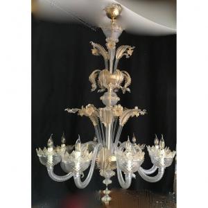 Pair Of Large Murano Chandeliers