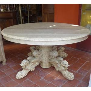 Large Napoleon III Dining Room Pedestal Table