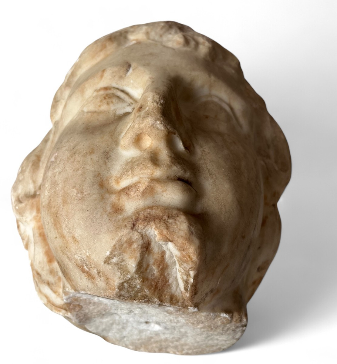 Tête En Marbre Représentant Un Jeune Homme- France Ou Italie époque XVIe Siècle-photo-4