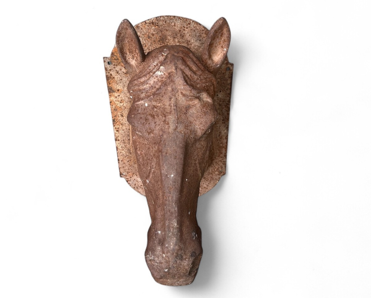 Tête de cheval en fonte- France XIXe siècle-photo-1