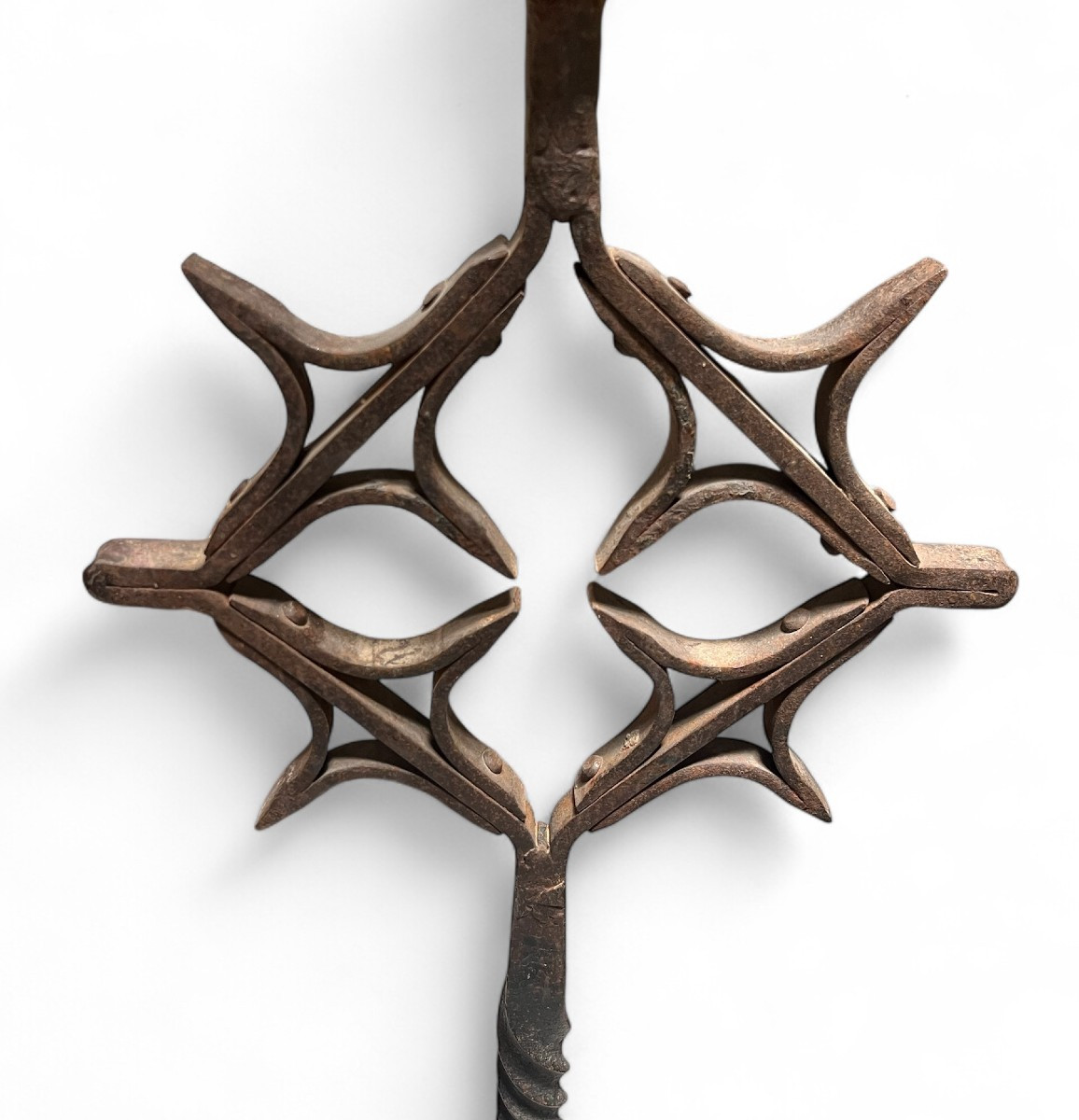 Wrought Iron Candlestick - Craftsmanship Late 19th Early 20th Century-photo-3