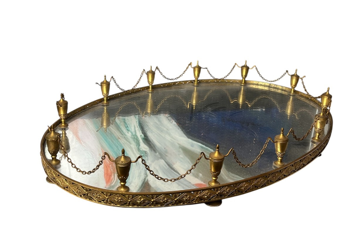 Oval Gilt Bronze Table Centrepiece, Directoire Period - Circa 1795-1804