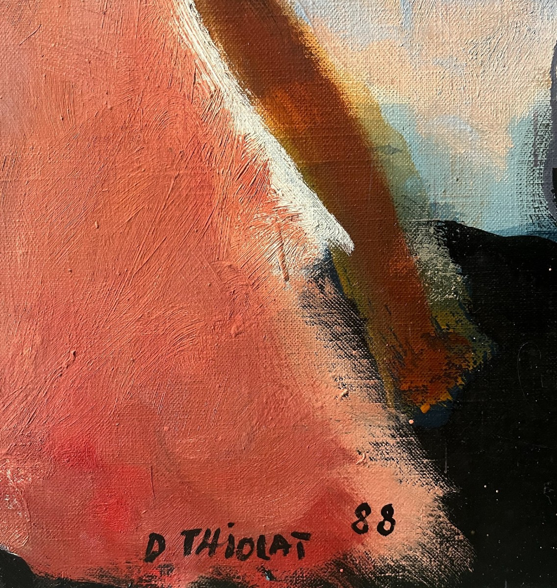 Dominique Thiolat - Abstract Composition - Oil On Canvas Signed And Dated.-photo-4