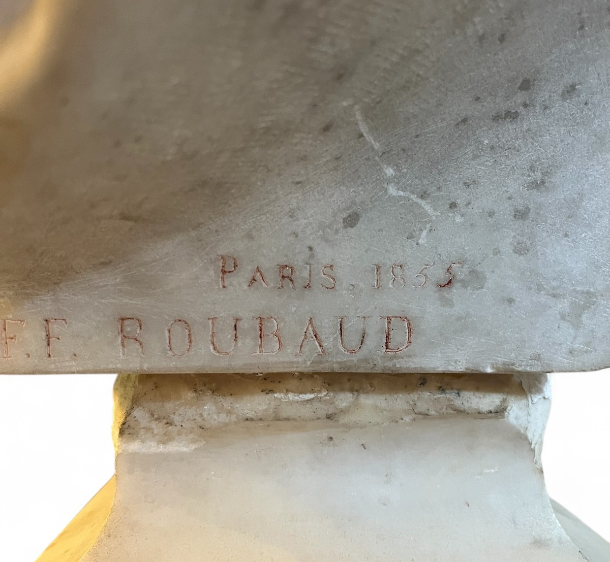 Marble Bust Signed And Dated, France, 19th Century-photo-2