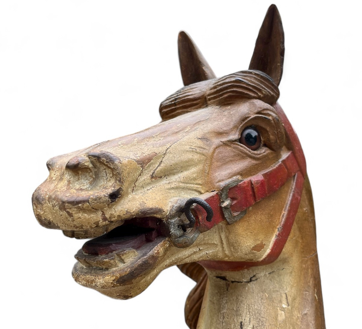 Carved And Polychromed Wooden Carousel Horse-photo-1