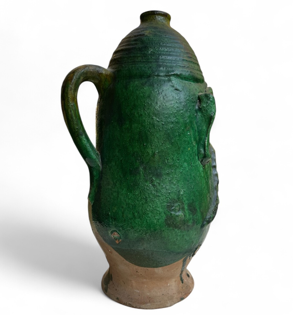 Vase anthropomorphe en terre cuite vernissée, France fin XIXe siècle-photo-3