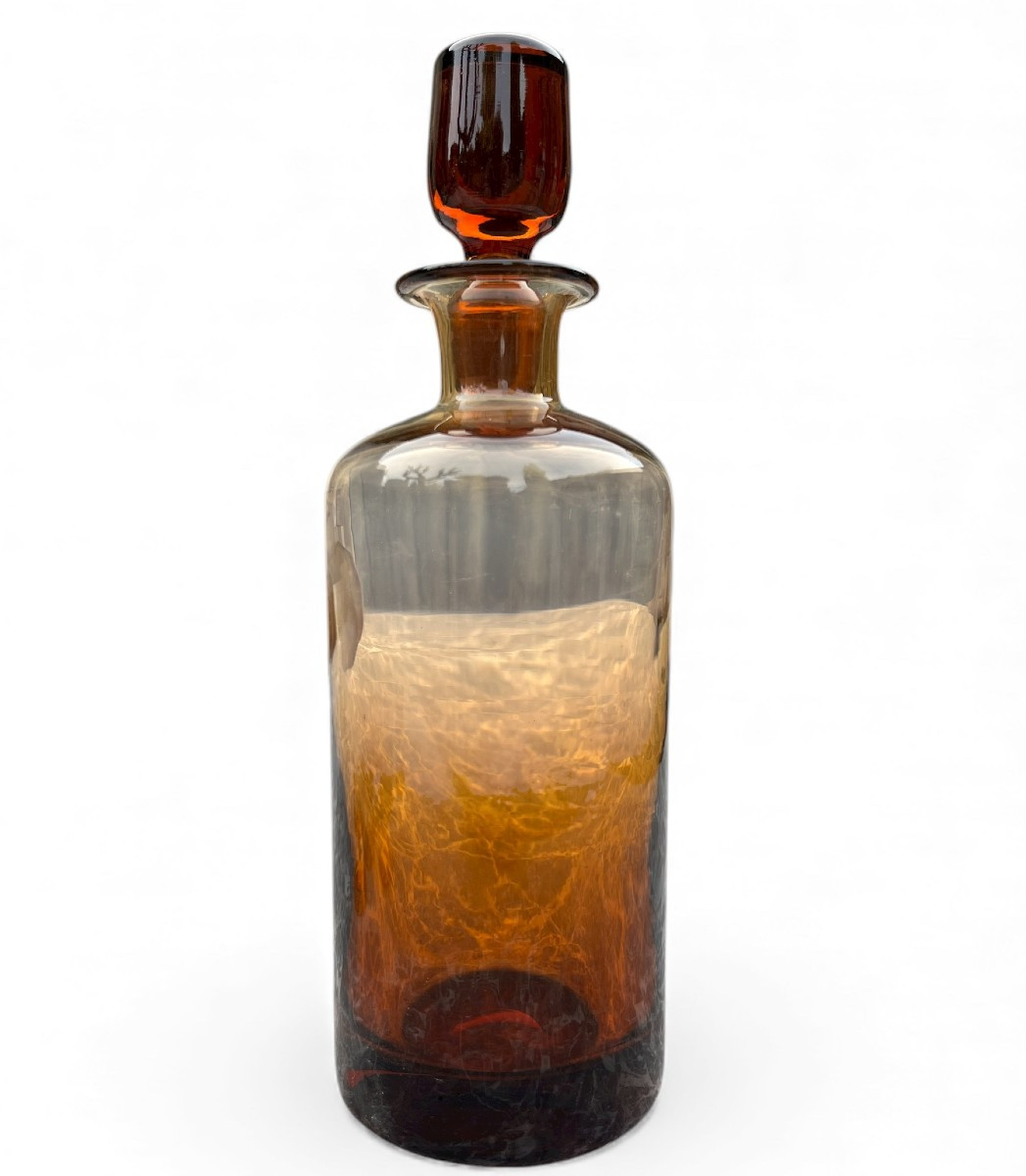 Amber Glass Liqueur Set - Vallerysthal Glassworks (moselle, France), Circa 1960-photo-3