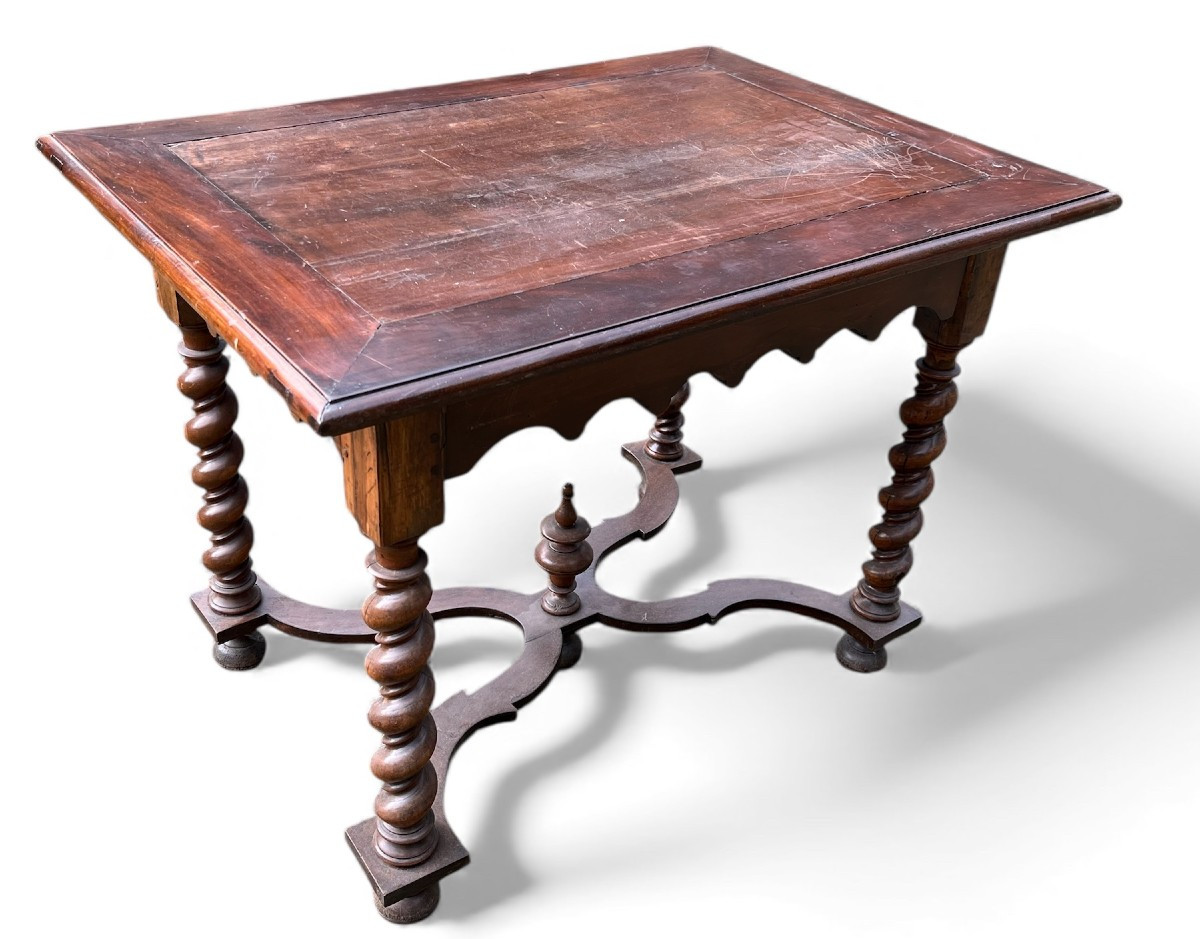 Louis XIII Style Turned Wood Table - France, 17th Century