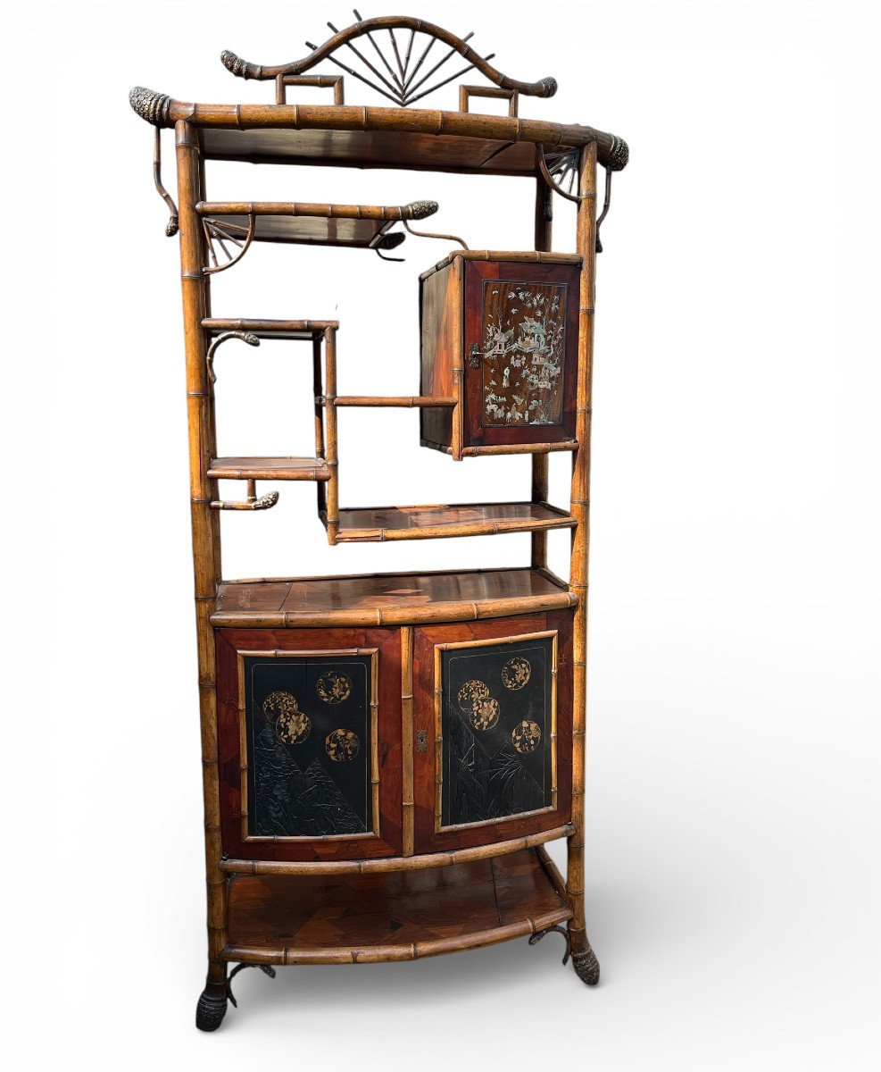 Japanese-style Furniture Made Of Bamboo And Lacquered Wood 