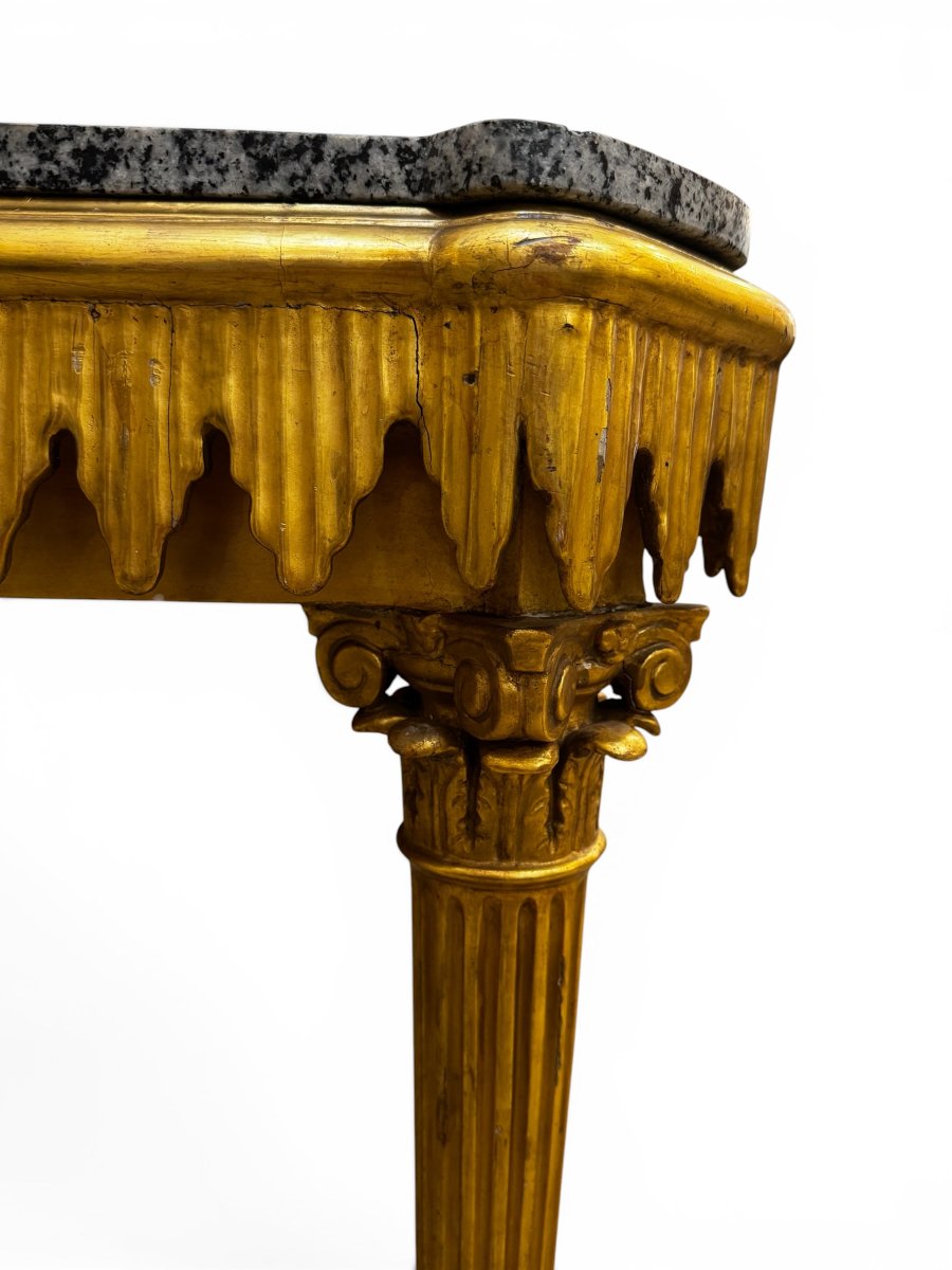 18th-century Italian Gilded Wooden Console Table-photo-3