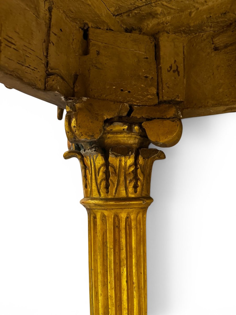18th-century Italian Gilded Wooden Console Table-photo-4
