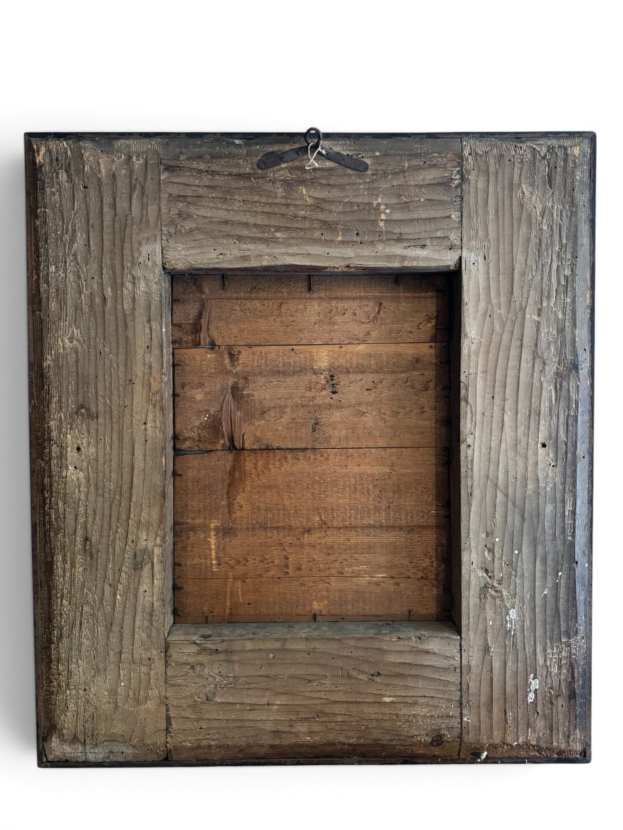 17th-century Italian Mirror Made Of Blackened Wood-photo-4