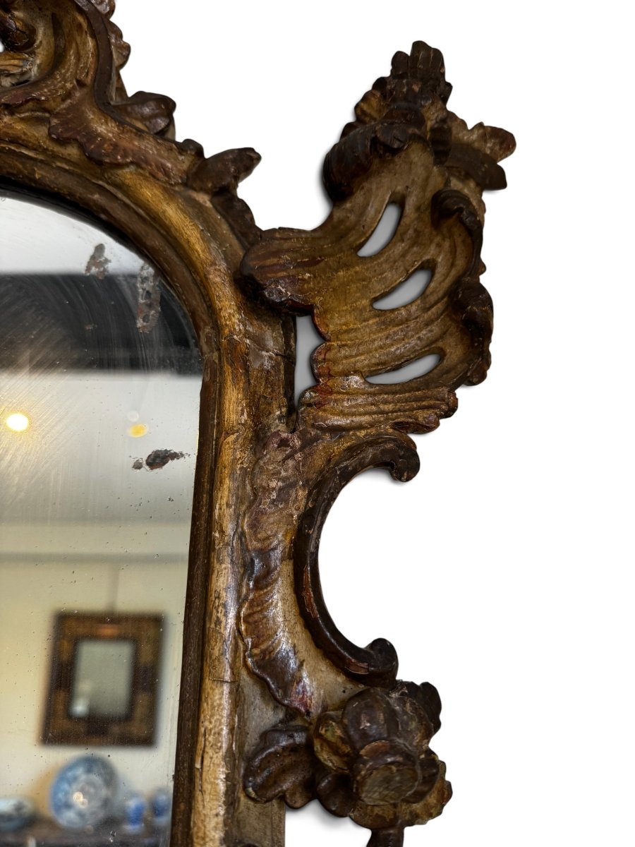 Miroir Italien en bois peint et bois doré-photo-4