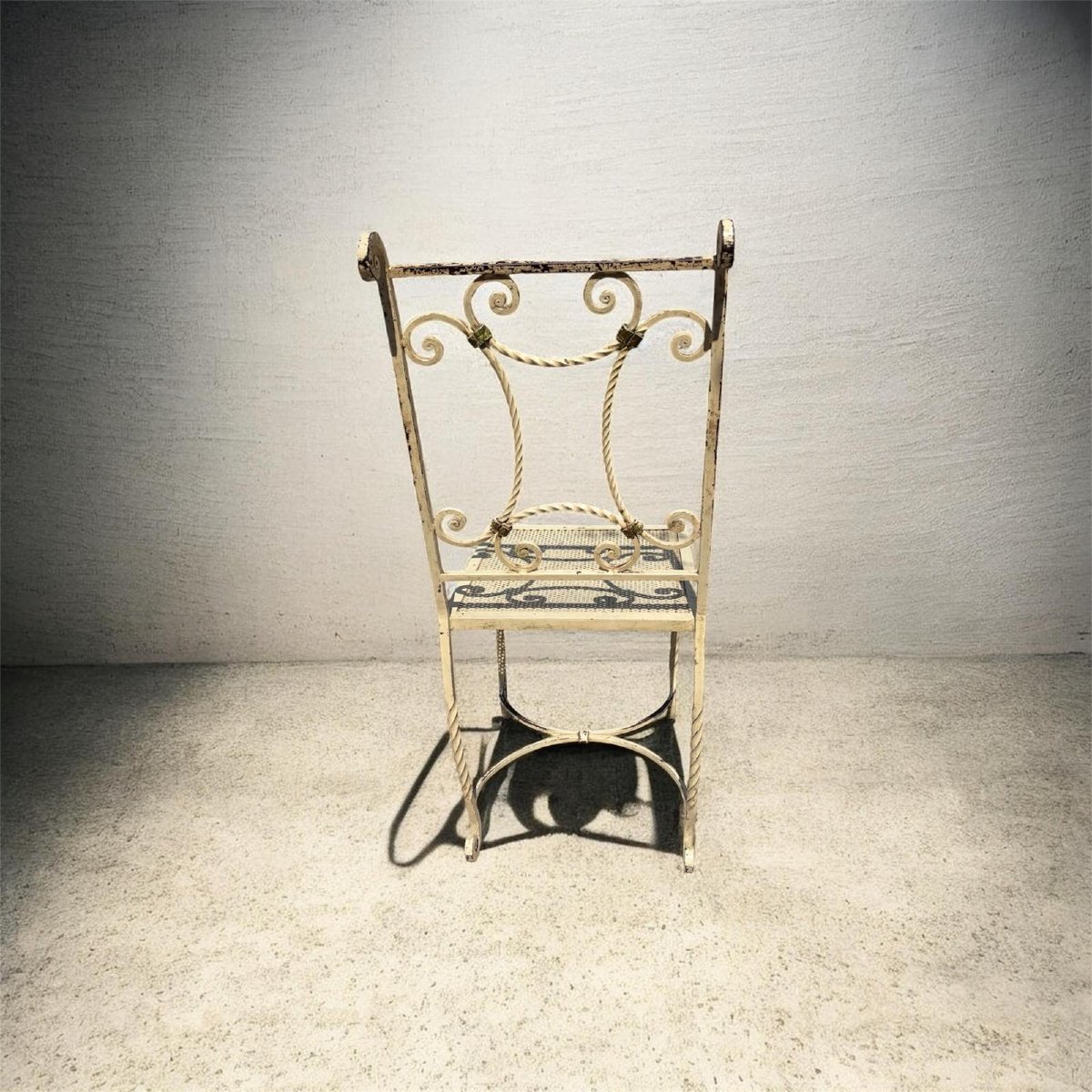 suite de quatre chaises en fer forgé-photo-2