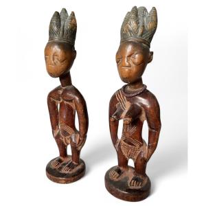 Paire De Statuettes Yoruba