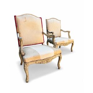 Paire de fauteuils Louis XV
