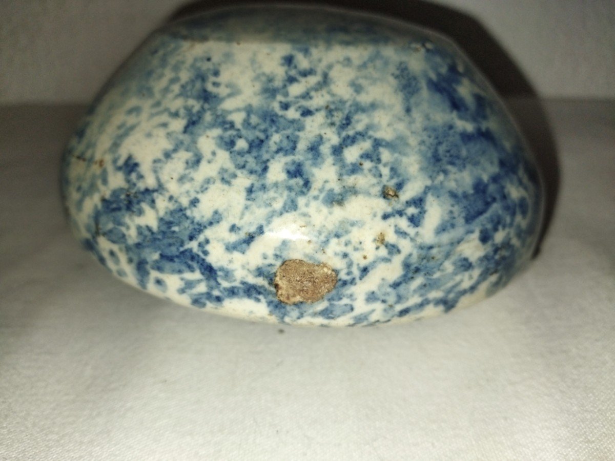 19th Century Floral Patterned Earthenware Pilgrim's Flask-photo-5
