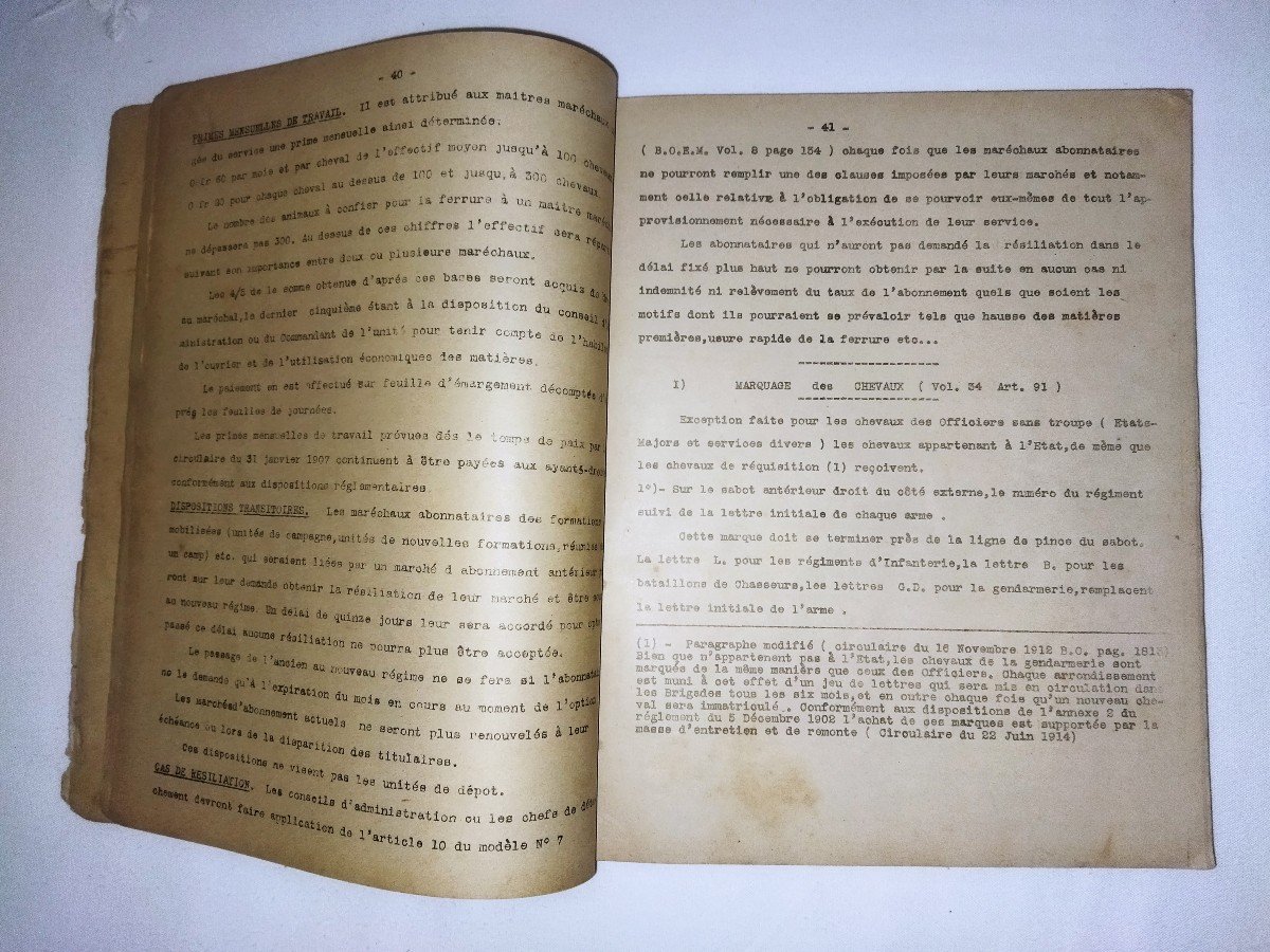 "Maréchalerie Militaire"  Enseignement Aux Vétérinaires Aides Majors 1920-photo-2
