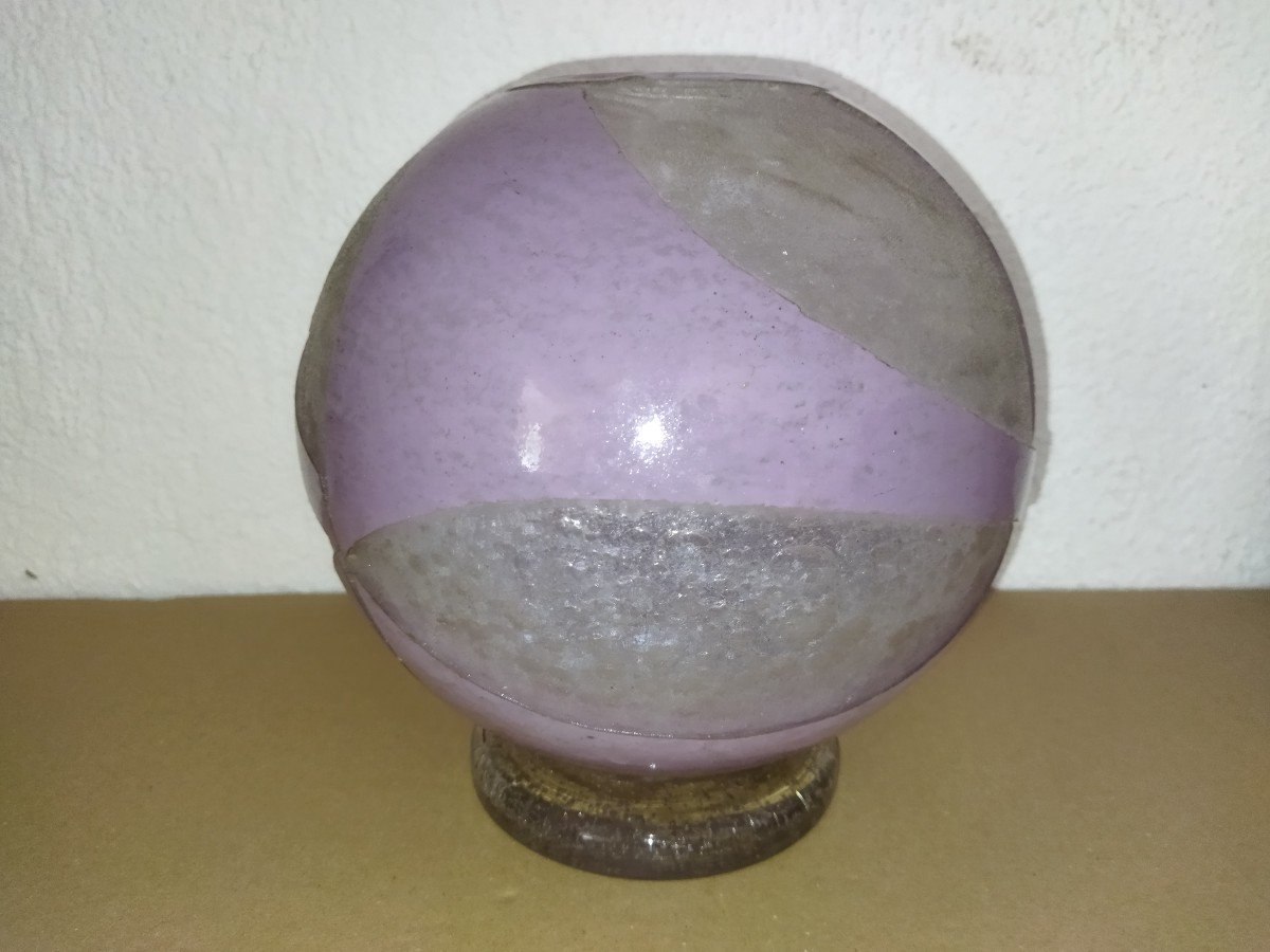 DEGUÉ GUÉRON  Art Déco  Vase Boule Pate de verre  2 Tons Collection-photo-3