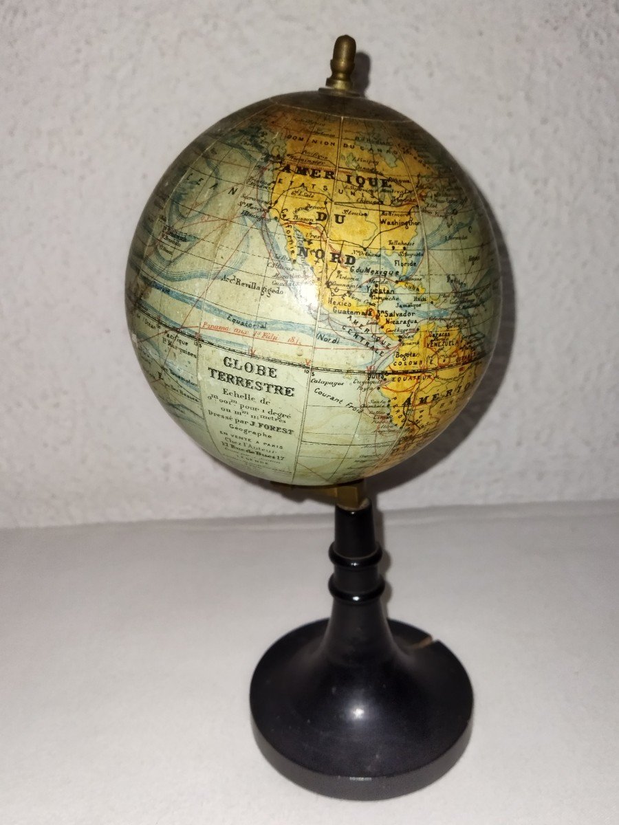 Forest Small Globe World Map In Boiled Cardboard Collection XIX-photo-2