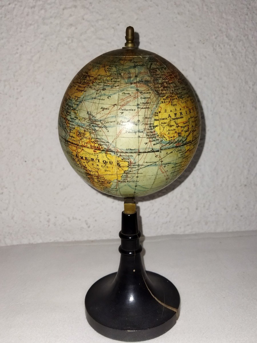 Forest Small Globe World Map In Boiled Cardboard Collection XIX-photo-3