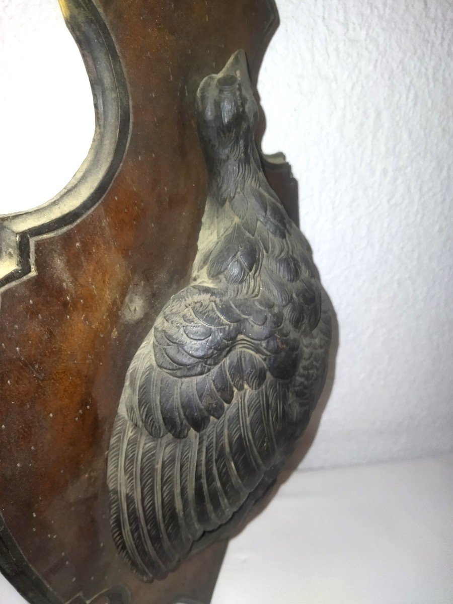 Old Germanic Wooden Sculpture Hunting Trophy Black Grouse Heather Cock -photo-2