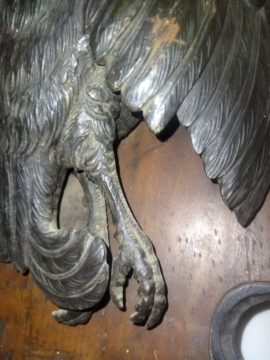 Old Germanic Wooden Sculpture Hunting Trophy Black Grouse Heather Cock -photo-6