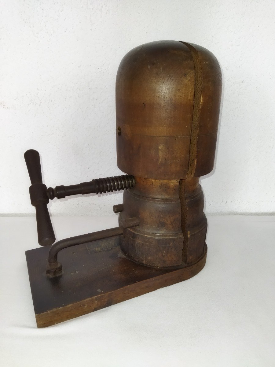 Forme à Chapeaux Réglable En Bois Et Acier Outil De Métier Ancien Chapelier Modiste-photo-5