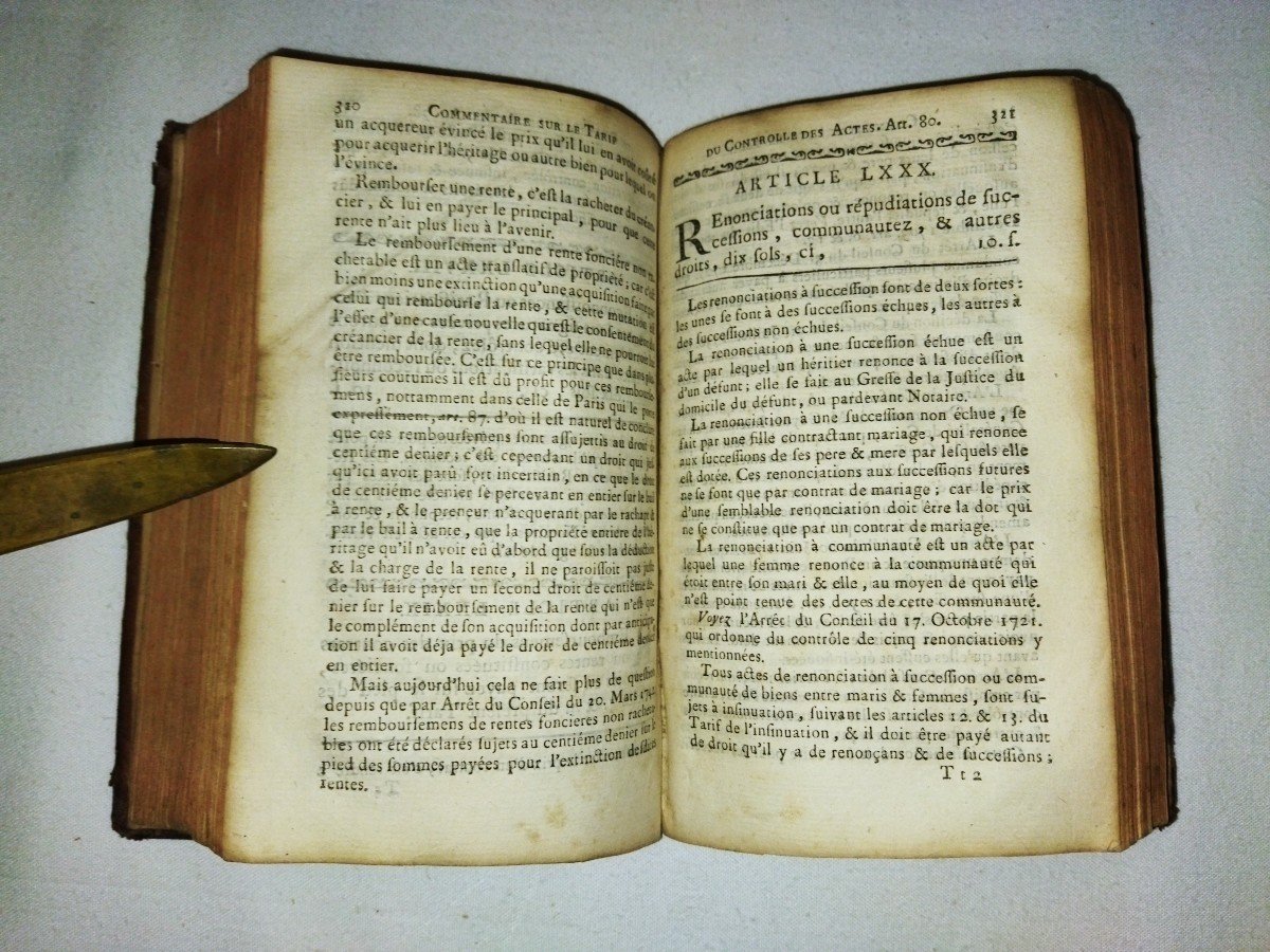 Old Notarial Book Comments On The Tariffs Of Acts, Insinuation, The Hundredth Denier-photo-4