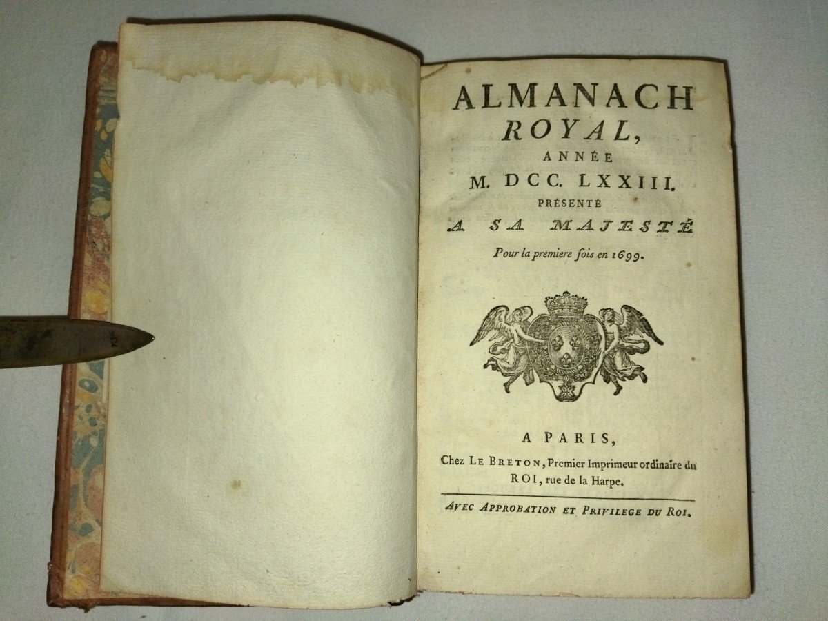Royal Almanac Years 1773 French Monarchy Louis XV Collection-photo-2