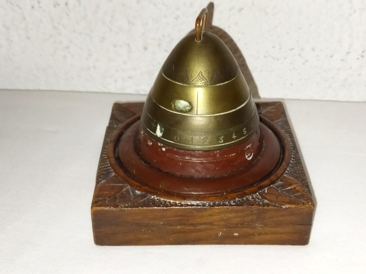 Trench Crafts Shell Head On Carved Wooden Base And Dated 14/18 "saint-quentin"-photo-4