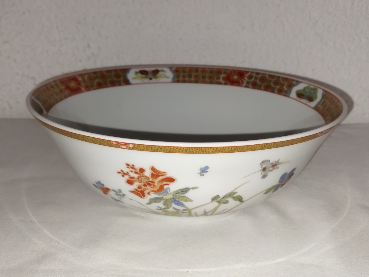 BERNARDAUD LIMOGES "Chef d'œuvre" Saladier En Porcelaine Décor Inspiré De King-to-Tchen