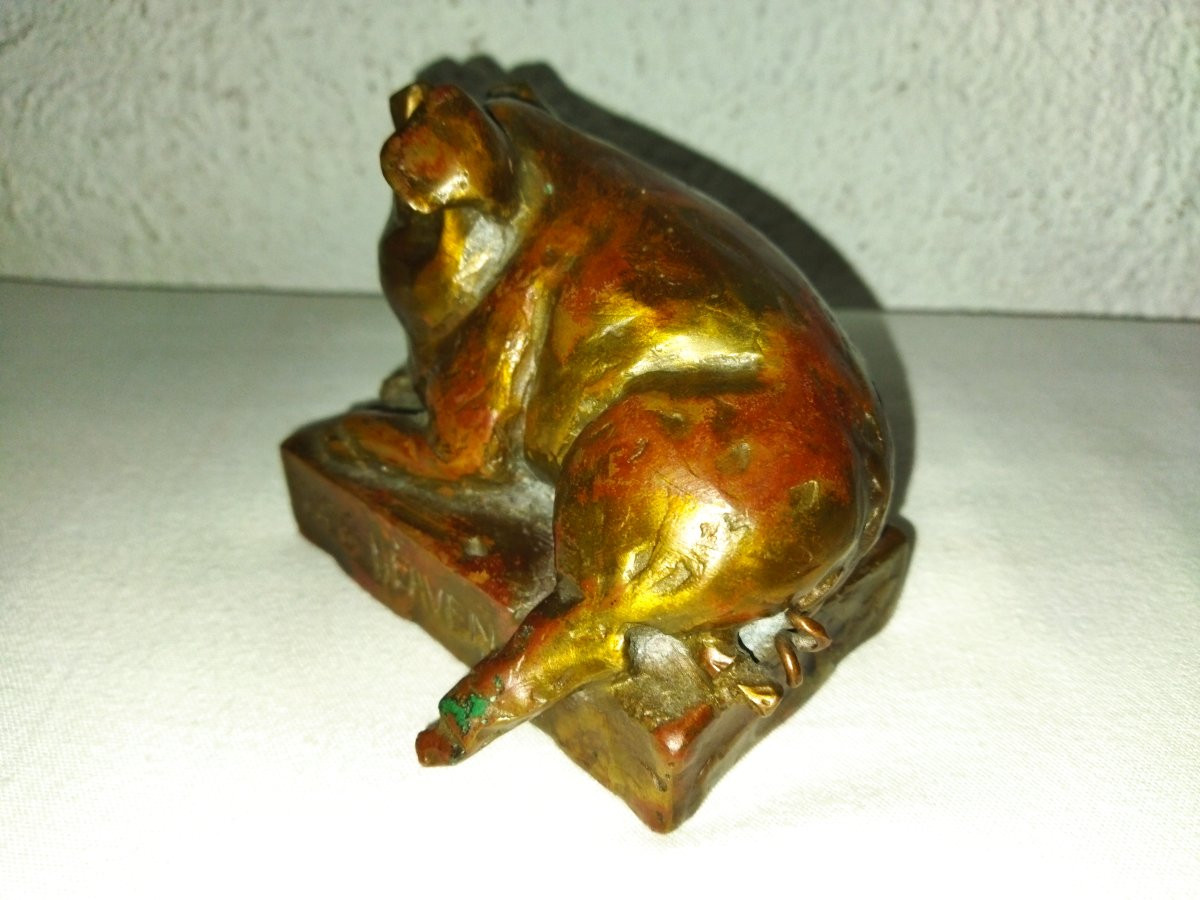 Bronze Pig Lost Wax Hog Herven Display Object Collection-photo-3