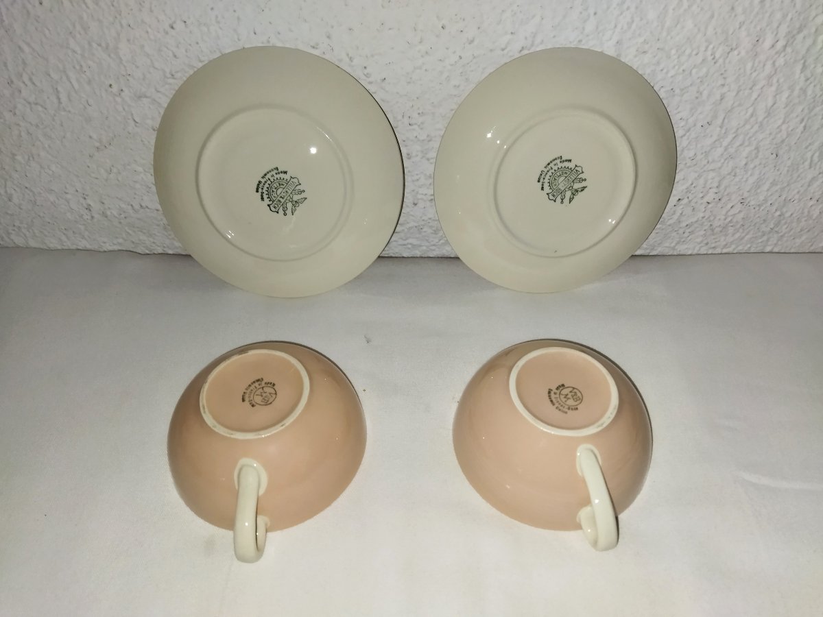 VILLEROY & BOCH Service A Thé Vintage Bi-color Ecru Et Rose-photo-7