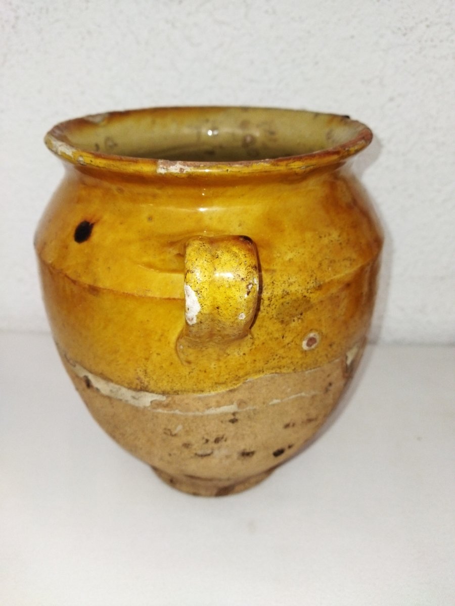 Antique Southwest Glazed Pottery Grease/confit Pot Collection-photo-2