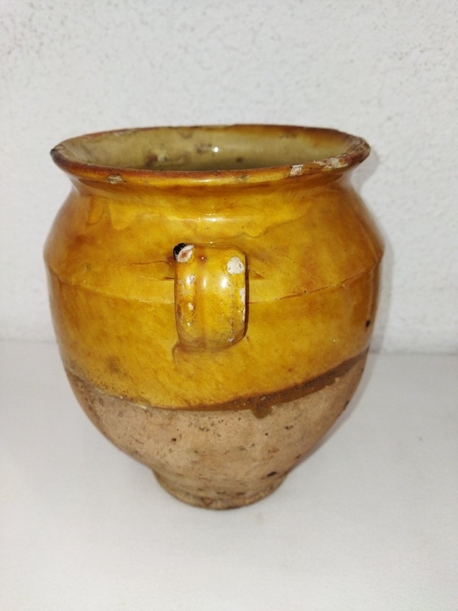 Antique Southwest Glazed Pottery Grease/confit Pot Collection-photo-4