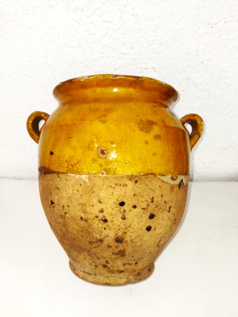 Antique Southwest Glazed Pottery Grease/confit Pot Collection-photo-3