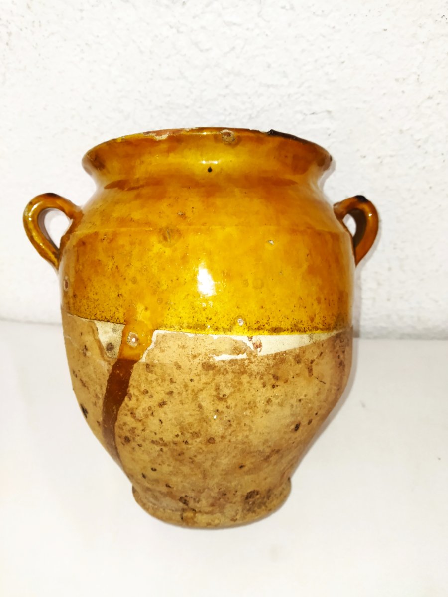 Antique Southwest Glazed Pottery Grease/confit Pot Collection-photo-4