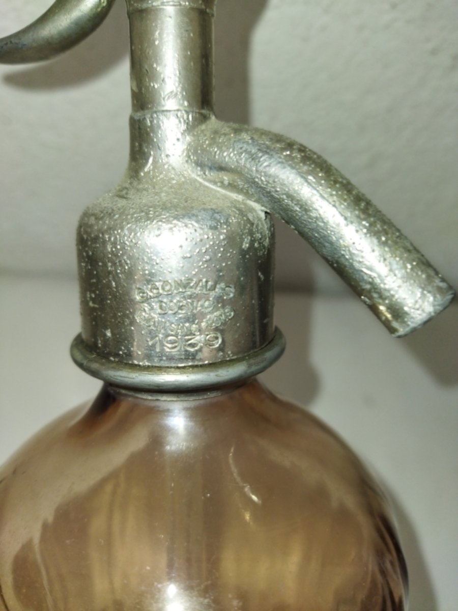 Antique Bar Siphon Pink Seltzer Water Complete "jarnac" Collection-photo-4