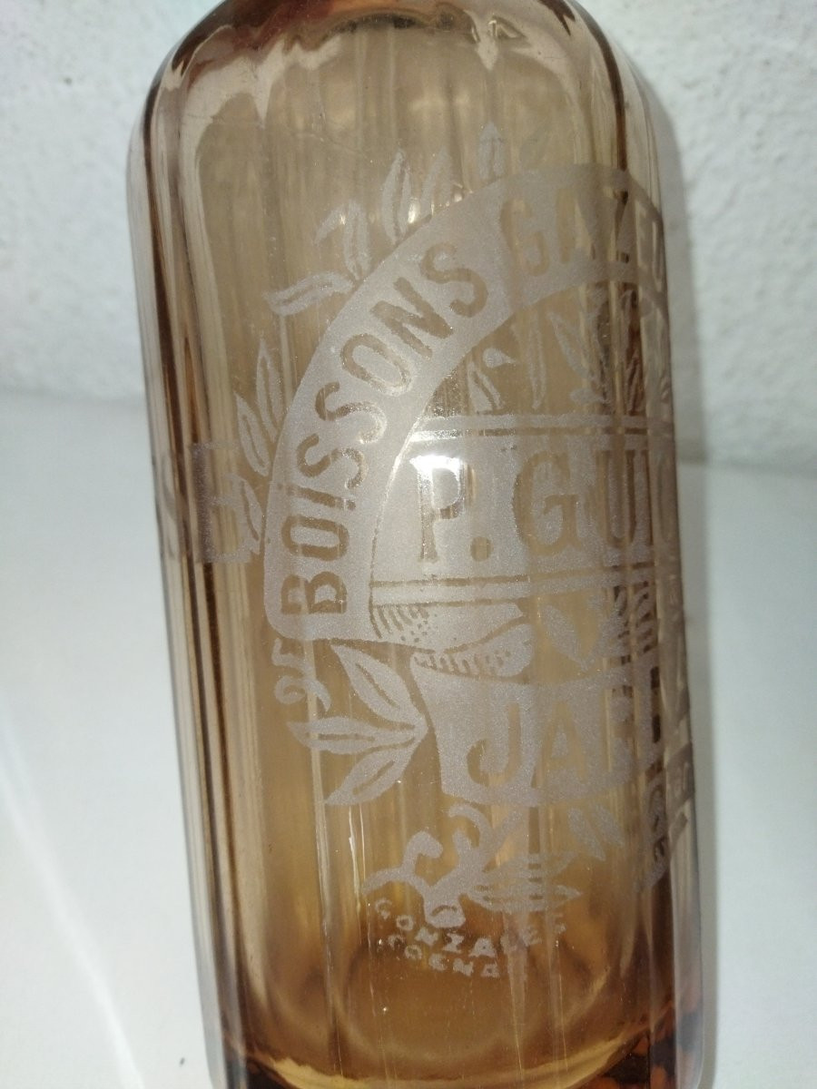 Antique Bar Siphon Pink Seltzer Water Complete "jarnac" Collection-photo-6