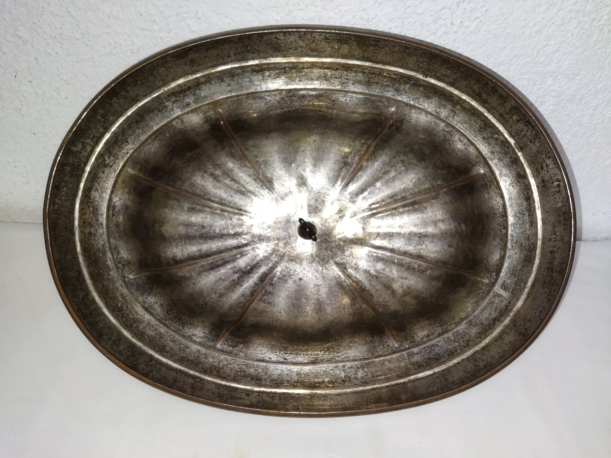 Large Restaurant Bell In Silver-plated Copper Monogram Tableware-photo-2
