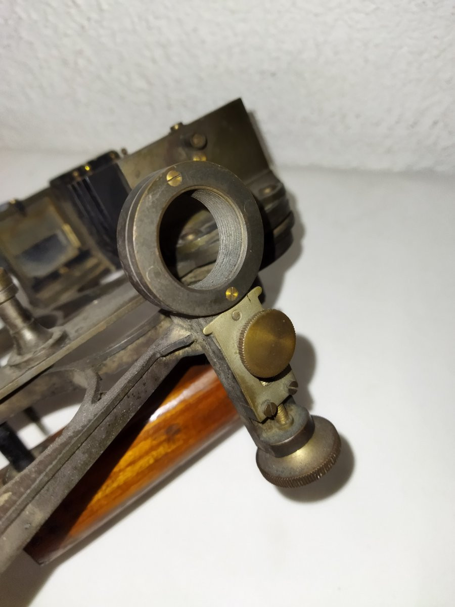 Salmoiraghi Milan Antique Brass Sextant Marine Navigation Measuring Instrument Collection-photo-4