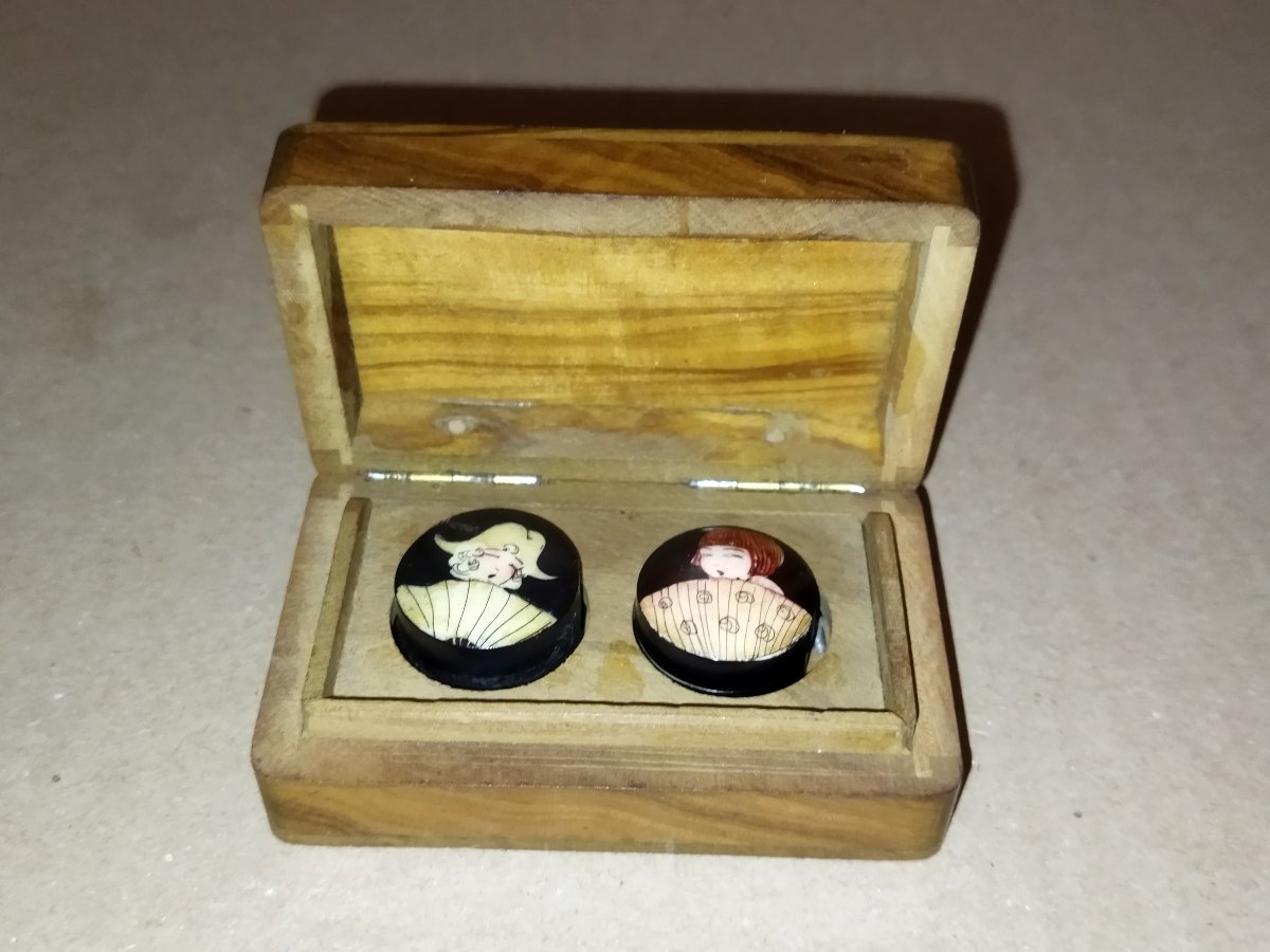 ART DECO Vintage Coffret Cosmétiques  2 Ecrins Parfumeur "VAL CREUX" GRASSE-photo-3
