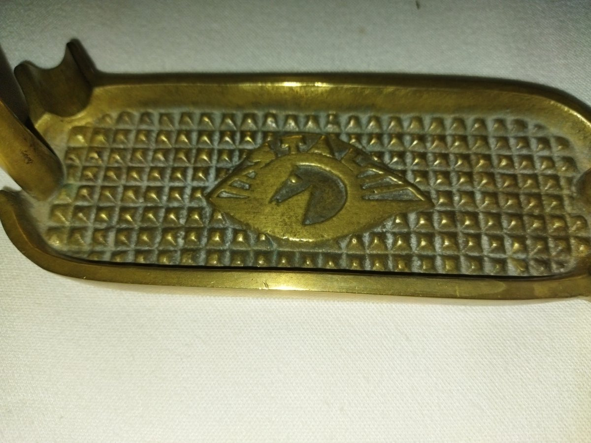 Stal Paris Vintage And Designer Brass Ashtray Horse Riding Stirrup Display Item Collection-photo-3