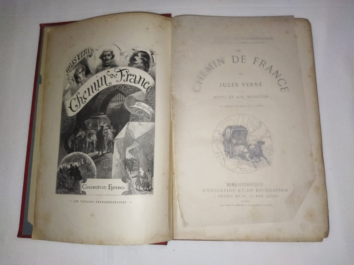 JULES VERNE LES VOYAGES EXTRAORDINAIRES  "Le Chemin de France" Romans Aventures  XIX HETZEL -photo-1