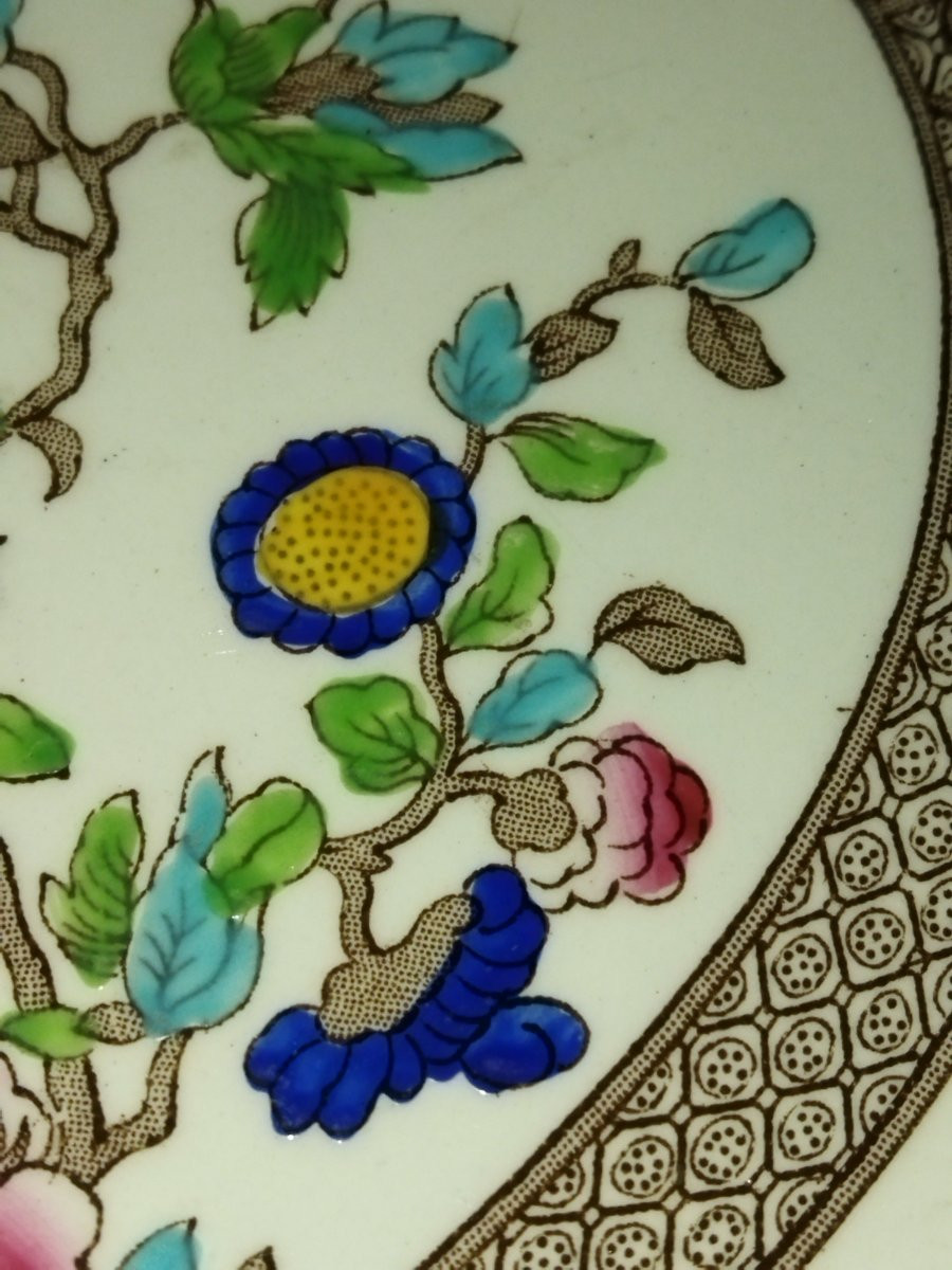 VAISSELLE ANGLAISE Vintage Série de 3 Plats de service Forme ovale Motif Floral -photo-5