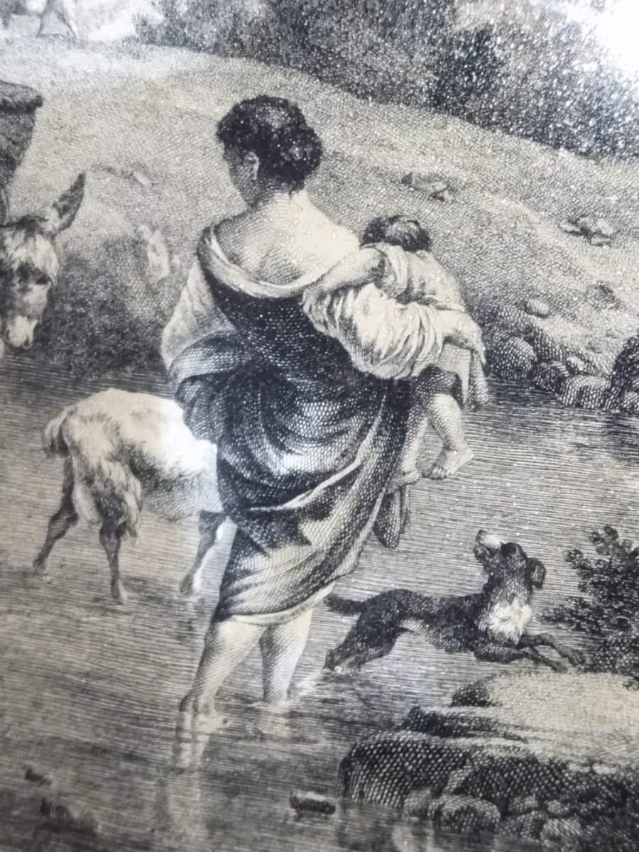 GRAVURE  XVIII Prince de Condé Joseph de Bourbon Graveur Le BAS  "La Belle après diné" -photo-5